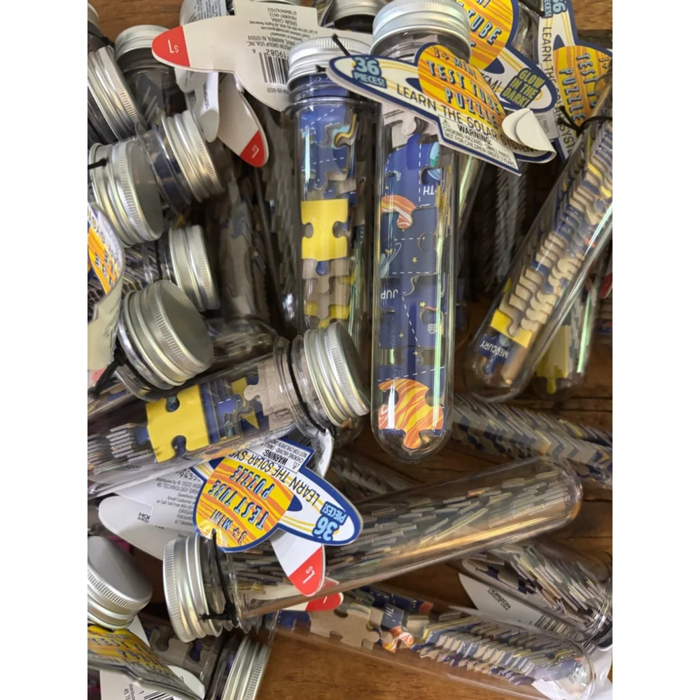 LOT of 34 Solar System Glow in Dark Test Tube Puzzle One Size Blue Yellow